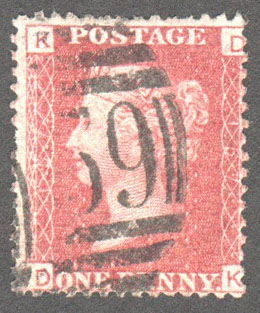 Great Britain Scott 33 Used Plate 157 - DK - Click Image to Close